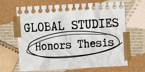 Global Studies Honors Thesis on a paper scrapbook background 