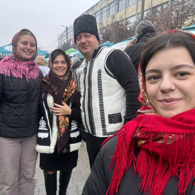 "Picture of four friends in the streets of Moldova "